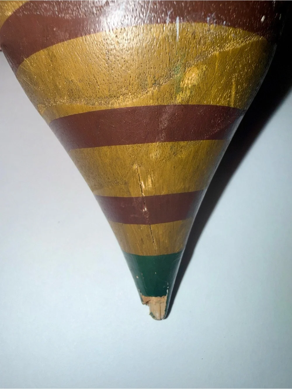 Antique Folk Art Painted Spinning Top Toy Wooden Top Hand Painted Collectible